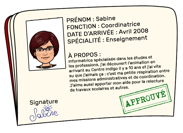 fiche de présentation de Sabine